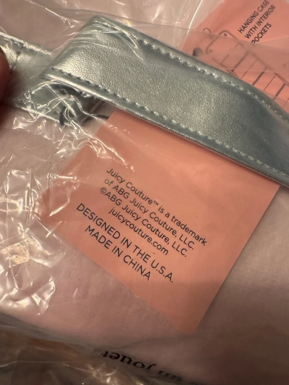 NIB Juicy Couture Light Pink Velvet Cosmetic Train Case with Silver Trim